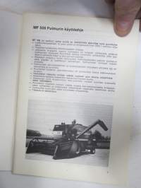 Massey-Ferguson 506 leikkuupuimuri käyttöohjekirja -combine harvester manual