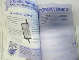 Toyota Exhaust System 1985 part number guide (alkuperäiset pakoputket) -tuoteluettelo