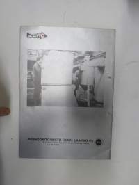 Zero Blast-n-peen Operational and parts service manual -kuulapuhalluskone, käyttöohjekirja + varaosaluettelo + kytkentäkaavio + erillinen opaskirja suomeksi