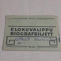 Elokuvalippu / Biografbiljett, elokuvateatteri   -pääsylippu