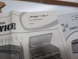 Schaub-Lorenz Transistorsuper-Programm 1961 Touring T 20, T 20 L, Weekend T 10, Golf T 20 -myyntiesite + Amigo T 20 L Service + T 20 L Bedfenungsanleitung ohje