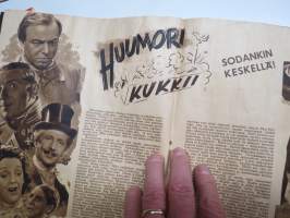 Suomi Filmin Uutisaitta 1942 nr 7, Kansikuva Irma Seikkula - Synnin puumerkki, Rautakruunu, Me pyydämme tanssiin, Hänen poikansa, Filmileirin elämää Urjala, ym.