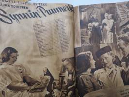 Suomi Filmin Uutisaitta 1942 nr 7, Kansikuva Irma Seikkula - Synnin puumerkki, Rautakruunu, Me pyydämme tanssiin, Hänen poikansa, Filmileirin elämää Urjala, ym.