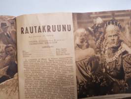Suomi Filmin Uutisaitta 1942 nr 7, Kansikuva Irma Seikkula - Synnin puumerkki, Rautakruunu, Me pyydämme tanssiin, Hänen poikansa, Filmileirin elämää Urjala, ym.