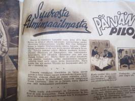 Suomi Filmin Uutisaitta 1942 nr 7, Kansikuva Irma Seikkula - Synnin puumerkki, Rautakruunu, Me pyydämme tanssiin, Hänen poikansa, Filmileirin elämää Urjala, ym.