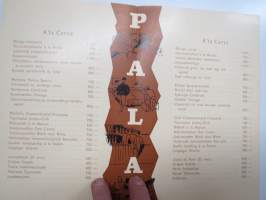 Palace Hotel A la Carte -ruokalista