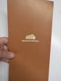Palace Hotel A la Carte -ruokalista