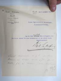 Gösta Serlachius, Mänttä, 9.11.1916 -asiakirja, allekirjoitus Gösta Serlachius