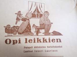 Opi leikkien palapeli S2-peli sanaluokkaharjoitus (48 palasta, Kertomus - Koiranpennut - laatinut Inkeri Laurinen - kuvitus Rudolf Koivu - kuori ja kannet Martta