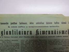Englantilainen Kivennäismehu - "Jos tunnette jonkun sairaan niin antakaa hänen lukea tämä lehti!" -Tehdas Excelsior, Sirkkalankatu Turku -mainos, asiakaskirjeitä