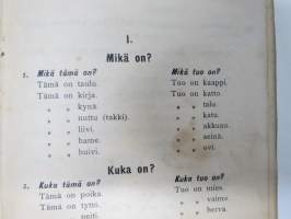 Äidinkielen oppikirja kuuromykille I osa -oppikirja, jossa omistajan nimikirjoitus; Juho Loima
