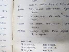 Äidinkielen oppikirja kuuromykille I osa -oppikirja, jossa omistajan nimikirjoitus; Juho Loima