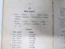 Äidinkielen oppikirja kuuromykille I osa -oppikirja, jossa omistajan nimikirjoitus; Juho Loima