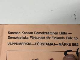SKDL Vappumerkki 1982 -neulamerkki / rintamerkki, metallia