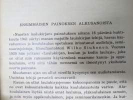 Nuorten laulukirja ja koululaisen musiikkitieto, kansikuvitus Martta Wendelin