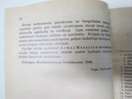 Nuorten laulukirja ja koululaisen musiikkitieto, kansikuvitus Martta Wendelin