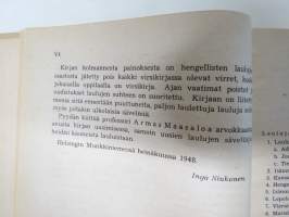 Nuorten laulukirja ja koululaisen musiikkitieto, kansikuvitus Martta Wendelin
