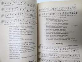Nuorten laulukirja ja koululaisen musiikkitieto, kansikuvitus Martta Wendelin