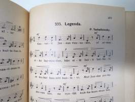 Nuorten laulukirja ja koululaisen musiikkitieto, kansikuvitus Martta Wendelin