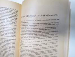 Nuorten laulukirja ja koululaisen musiikkitieto, kansikuvitus Martta Wendelin