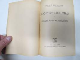 Nuorten laulukirja ja koululaisen musiikkitieto, kansikuvitus Martta Wendelin