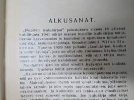 Nuorten laulukirja ja koululaisen musiikkitieto, kansikuvitus Martta Wendelin