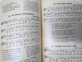 Nuorten laulukirja ja koululaisen musiikkitieto, kansikuvitus Martta Wendelin
