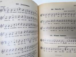 Nuorten laulukirja ja koululaisen musiikkitieto, kansikuvitus Martta Wendelin