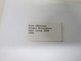 Mika Häkkinen -Opel Lotus 2000 1988 Dragon Motorsport Formula  -valokuva / rally photo