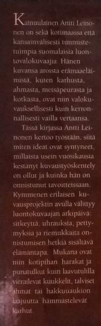 Eläinkuvaajan matkassa.  (  Suomen luonto, luonnonvalokuvaus )