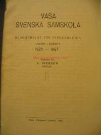 Vasa svenska samskola - Redogörelse för verksamheten under läsåret 1926-1927