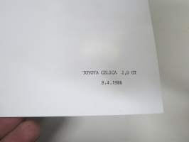 Toyota Celica 2,0 GT, 8.4.1986 -valokuva / pressikuva