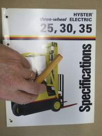 Hyster 3-wheel Elecric trucks J 25-30-35 series specifications / trukki -myyntiesite