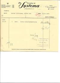 Turun Systema Oy  Turku 1955 firmalomake