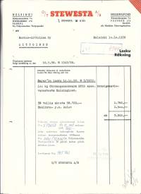 Stewesta Oy Helsinki 1958   - firmalomake