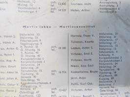 Turun IS. Keskus (ilmasuojelukeskus) - Åbo IS. Central - Suoleuvalvoja Karl Nieminen, postitse toimitettu käskylehti nr 13. - nimiluettelo Turun suojelualueiden...