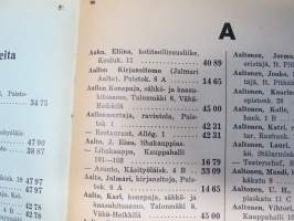 Turun puhelinluettelo 1938-1939 Åbo telefonkatalog, sisältää myös puhelintilaajien numerojärjestysluettelon