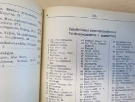 Turun puhelinluettelo 1938-1939 Åbo telefonkatalog, sisältää myös puhelintilaajien numerojärjestysluettelon