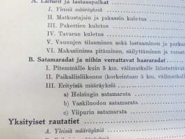 Valtionrautatiet - Käsikirja - liikenneosaston määräyksiä asema- ja junapalvelijoille II - Määräyksiä tavaraliikenteestä y.m.