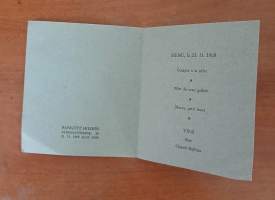 RU-Kurssi 128 kurssijuhlan Menu vuodelta 1968