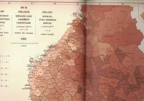 Yhteiskuntatilastollinen kartasto Suomen maalaiskunnista v. 1901 = Atlas de statistique social sur les communes rurales de Finlande en 1901