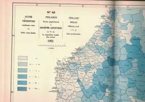 Yhteiskuntatilastollinen kartasto Suomen maalaiskunnista v. 1901 = Atlas de statistique social sur les communes rurales de Finlande en 1901