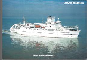 Asean Restorer - laivaesite  tekniset tiedot takana A5 koko pahvia