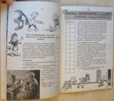 Nuorten Työ- ja Talkookirja 1944 - lisänä 2 kpl talkoomerkejä v. 1943 ja 1944