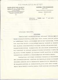 Asianajotoimistit Serlachius %Ryti Friedman  Helsinki 1924 firmalomake