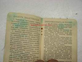 Kiikalan Rekijoen Osuuskassa säästökirja nr 840 Iivari Karistoja