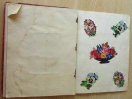 Muistokirja - 36 kiiltokuvasivua ja värssyjä - etukannen sisäluolella vuosiluku 194?