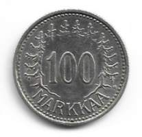 100  markkaa  1956 hopeaa