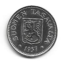 100  markkaa  1957 hopeaa
