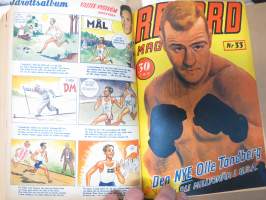 Rekord-magasinet 1947  II nr 24-47 puolivuosikerta, sisältö urheilua, kertomuksia, ajanvietettä, artikkelissa mm. Emil Zatopek, Elis Ask, Matti Järvinen...
